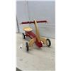 Image 2 : Radio Flyer Classic Tiny Trike Four-Wheel Wooden Ride-On with Bell and Streamers