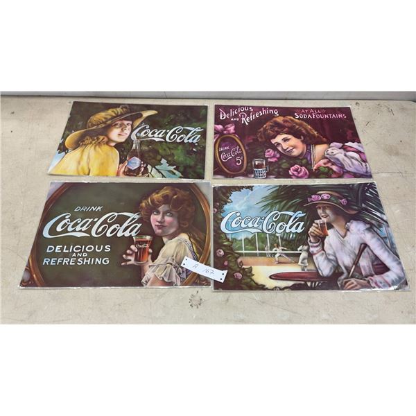4 Coca-Cola Advertising Place Mats "Delicious and Refreshing"