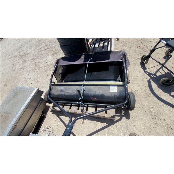 Red Rock Tow-Behind Lawn Sweeper with Fabric Collection Bag 48"
