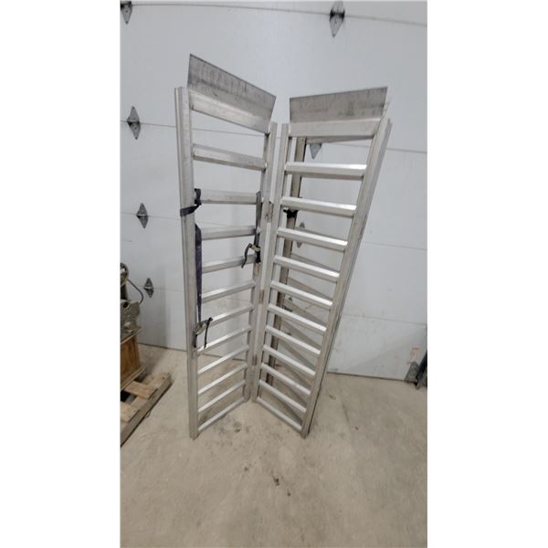 Pair of Aluminum Folding Loading Ramps with Safety Straps