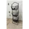 Image 1 : Three-Tier Swinging Metal Wire Basket Display Stand with Bronze Finish, 49 x 17 x 11"