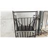 Image 4 : Three-Tier Swinging Metal Wire Basket Display Stand with Bronze Finish, 49 x 17 x 11"