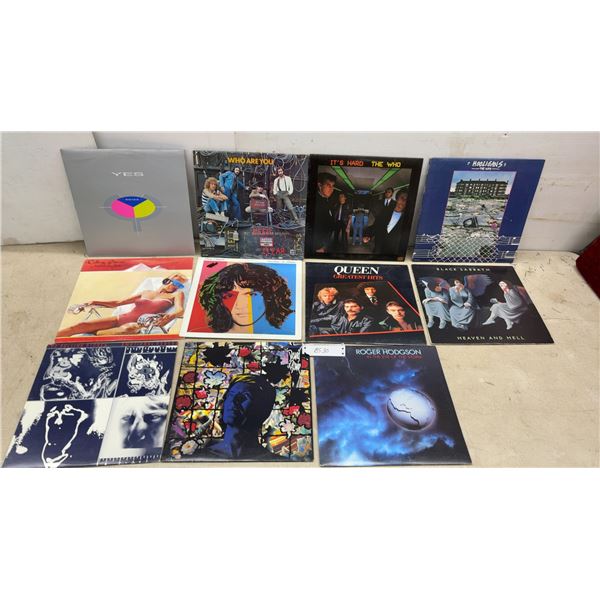 Collection of European Rock Vinyl LPs: Yes, The Who, Queen, Black Sabbath, David Bowie, and More