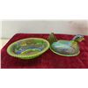 Image 2 : Three Art Glass Carnival Glass Hen on Nest Covered Dishes and Rooster
