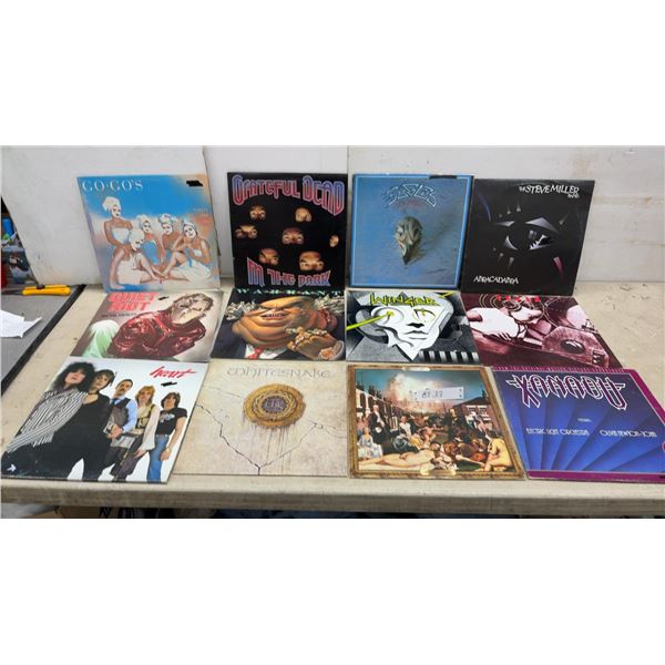 Twelve Vintage Vinyl Record Albums: Go-Go's, Whitesnake & More