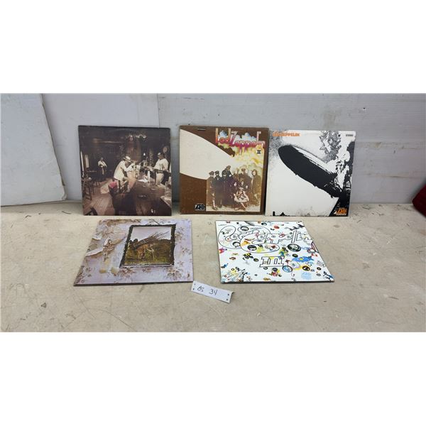 5 LED Zeppelin LP Vinyl Records