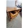 Image 4 : Wooden Storage Cabinet with Six Wicker Basket Drawers, Medium Brown Finish 33 x 32 x 16"
