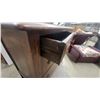 Image 10 : Vintage Wooden Dresser with Attached Mirror, Four Drawers, and Turned Legs 70 x 42 x 19"