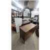 Image 5 : Vintage Wooden Dresser with Attached Mirror, Four Drawers, and Turned Legs 70 x 42 x 19"
