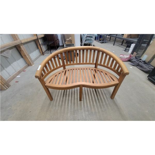Jati and Kebon Curved Garden Bench 48" Wide