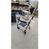 Image 1 : Four-Wheel guardianWalker with Padded Seat and Curved Backrest, Black Frame