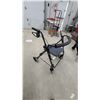Image 3 : Four-Wheel guardianWalker with Padded Seat and Curved Backrest, Black Frame