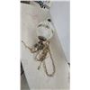 Image 1 : Vintage 1960s-70s Diamond-Cut Glass Globe Swag Lamp with Brass-Tone Hardware and Chain