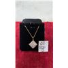 Image 1 : 18K Gold Plated 1.0 Carat Simulated Diamond CZ Princess Cluster Necklace, 18" Long