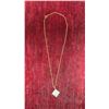 Image 2 : 18K Gold Plated 1.0 Carat Simulated Diamond CZ Princess Cluster Necklace, 18" Long