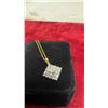 Image 4 : 18K Gold Plated 1.0 Carat Simulated Diamond CZ Princess Cluster Necklace, 18" Long