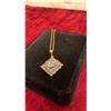 Image 5 : 18K Gold Plated 1.0 Carat Simulated Diamond CZ Princess Cluster Necklace, 18" Long