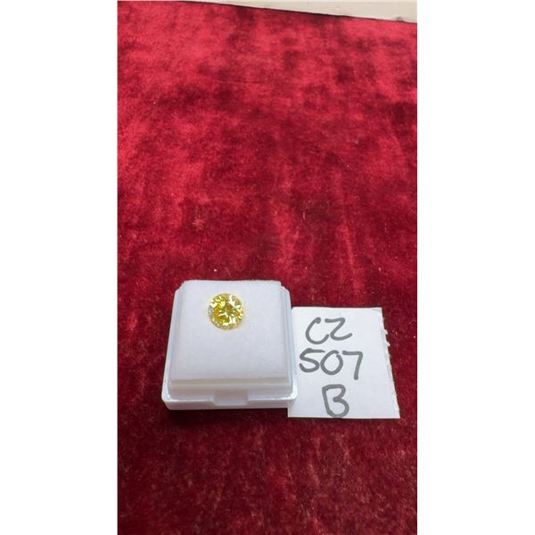 New 2.0 Carat Lemon Yellow Moissanite Lab Diamond, Round Brilliant Cut, VVS1, GRA Report