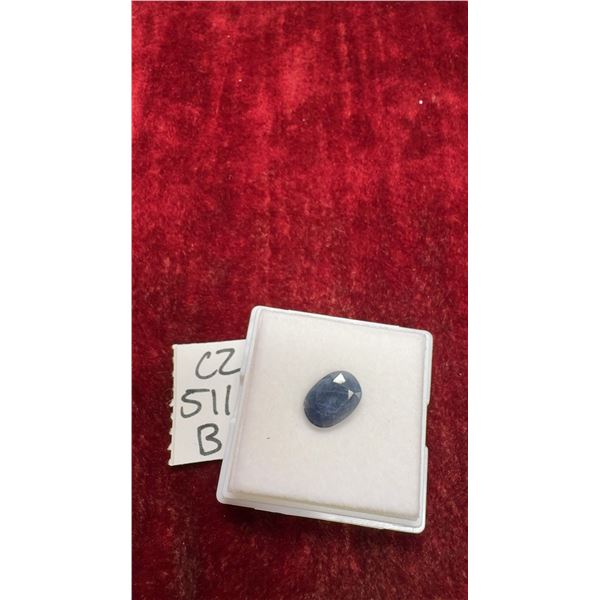5.5-Carat Natural Untreated Blue Sapphire, Oval Cut, 8.7mm X 12.3mm