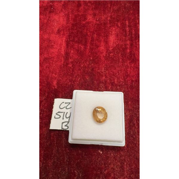 8.0 Carat Natural Untreated Imperial Topaz, Oval Cut, 10.3 x 11.7 Millimeters