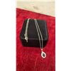 Image 4 : Platinum-Plated 2.0 Carat Pear-Cut Black Cubic Zirconia Double Halo Necklace, Adjustable 16"-18"