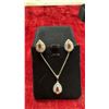 Image 2 : Platinum Plated 23.0 mm Pear Cut Ruby Simulated Diamond 2 Piece Set- Adjustable 17"-19"
