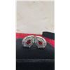 Image 6 : Platinum Plated 23.0 mm Pear Cut Ruby Simulated Diamond 2 Piece Set- Adjustable 17"-19"