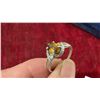 Image 5 : 2.37 Ct T.W. Oval Natural Yellow Sphene - Adamantine Luster Gemstone in Solid Silver Setting, Sz 6.