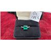 Image 1 : Earth Minded Emerald Style Gem Ring with Accent Stones in Solid Silver Setting