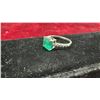 Image 4 : Earth Minded Emerald Style Gem Ring with Accent Stones in Solid Silver Setting