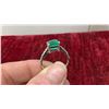 Image 5 : Earth Minded Emerald Style Gem Ring with Accent Stones in Solid Silver Setting