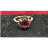 Image 5 : 2.25-Carat VS Oval Natural Purplish-Pink Rhodolite Garnet Sterling Silver Ring, Sz 7.75