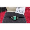 Image 1 : Art Deco-Inspired Earth Minded Emerald Style Ring with Black and Clear Accent Gemstones