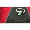 Image 4 : Art Deco-Inspired Earth Minded Emerald Style Ring with Black and Clear Accent Gemstones
