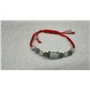 Image 2 : Natural Burmese Multi-Color Jadeite 53.00 Carat 11-Piece Adjustable Red Cord Bracelet, 2-3"