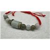Image 3 : Natural Burmese Multi-Color Jadeite 53.00 Carat 11-Piece Adjustable Red Cord Bracelet, 2-3"