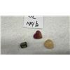 Image 1 : Natural Unheated Green Tourmaline, Purplish Red Heart Shaped Ruby, and Pear Cabochon Natural Opal