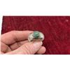 Image 6 : Carved Earth Minded Jade Band Ring with Sterling Silver Setting and Oval Green Jade Cabochon, Sz 8.