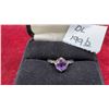 Image 1 : 1.68 Ct 8 x 5.4mm VS Round Brilliant Natural Purple Amethyst Ring, in Sterling Silver Setting