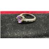 Image 3 : 1.68 Ct 8 x 5.4mm VS Round Brilliant Natural Purple Amethyst Ring, in Sterling Silver Setting
