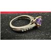 Image 5 : 1.68 Ct 8 x 5.4mm VS Round Brilliant Natural Purple Amethyst Ring, in Sterling Silver Setting