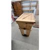 Image 2 : Rustic Wooden Patio Cooler Stand with Barn Door Style Lid and Integrated Spigot 39 x 28 x 19"