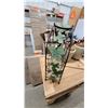 Image 5 : Two Stoneware Jugs and Decorative Wrought Iron Grapevine Wine Rack with Wicker Shelf