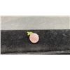 Image 3 : 10k Gold Pendant, Rose Quartz and Jade Leaf