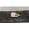 Image 5 : 10k Gold Pendant, Rose Quartz and Jade Leaf