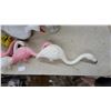 Image 3 : Plastic Lawn Ornaments: Pink Flamingos, White Goose, Ducklings, and Gray Squirrel