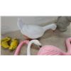 Image 4 : Plastic Lawn Ornaments: Pink Flamingos, White Goose, Ducklings, and Gray Squirrel