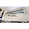 Image 1 : Aluminum Spirit Levels, 35" Metal Straight Edge Ruler, and Blue Conduit Bender and More