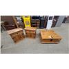 Image 1 : Rustic Pine Storage Chest with Wrought Iron Strap Hinges and Bail Handles 15 x 35 x 35" and 2 End