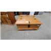 Image 2 : Rustic Pine Storage Chest with Wrought Iron Strap Hinges and Bail Handles 15 x 35 x 35" and 2 End